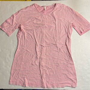 Lululemon Top Womens Devotion Pink Striped Comfort Spring Soft Stretch